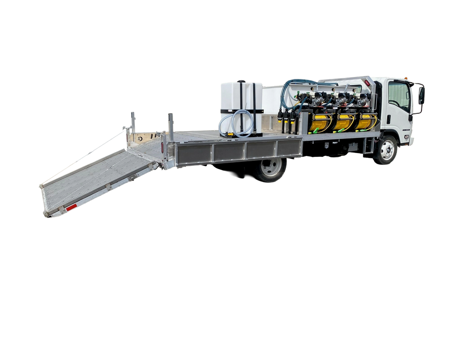 CAP Series 600-gallon lawn spray truck with dovetail bed