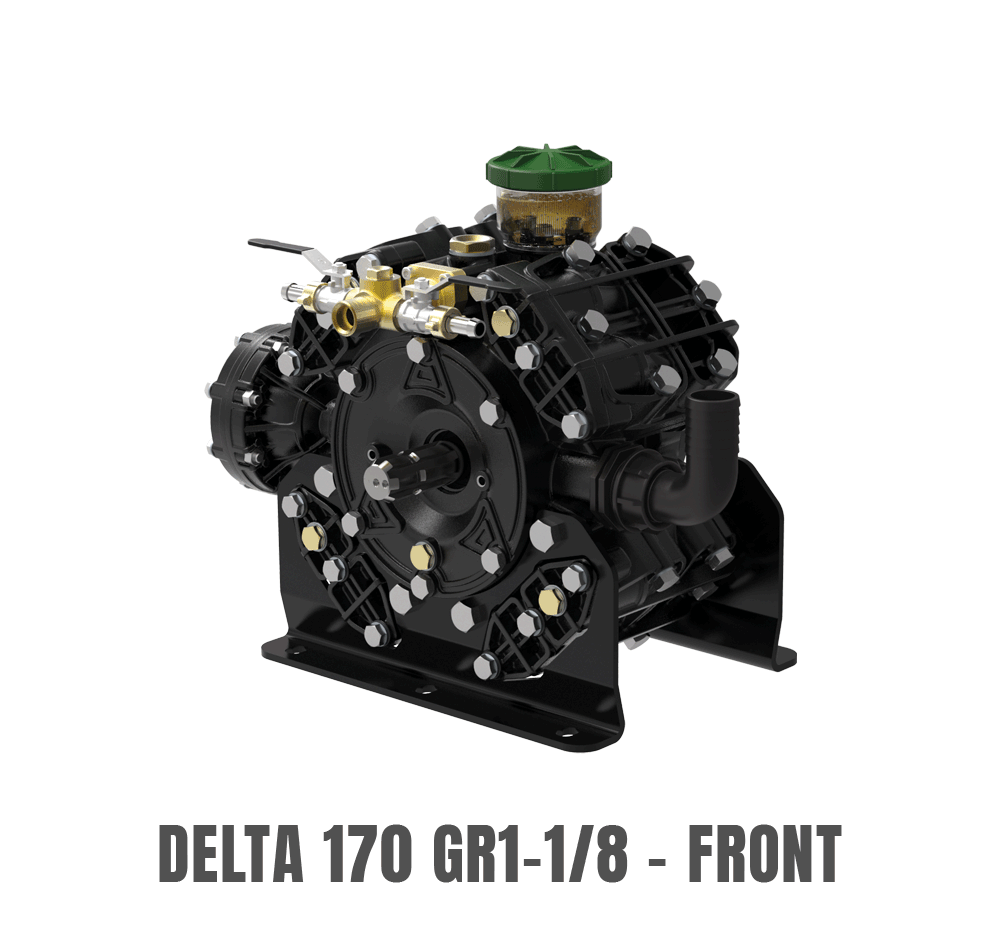 Udor DELTA-170/GR High-Pressure Diaphragm Pump with Gear Reduction – 47.3 GPM, 725 PSI