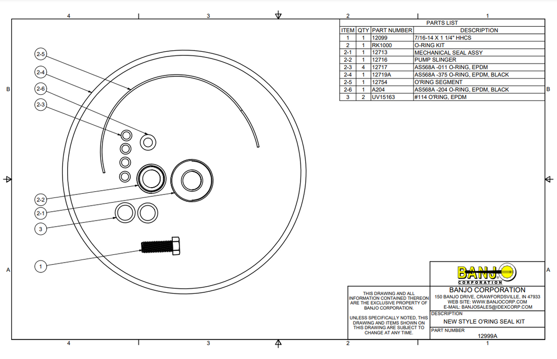 Banjo 12999A Seal Kit