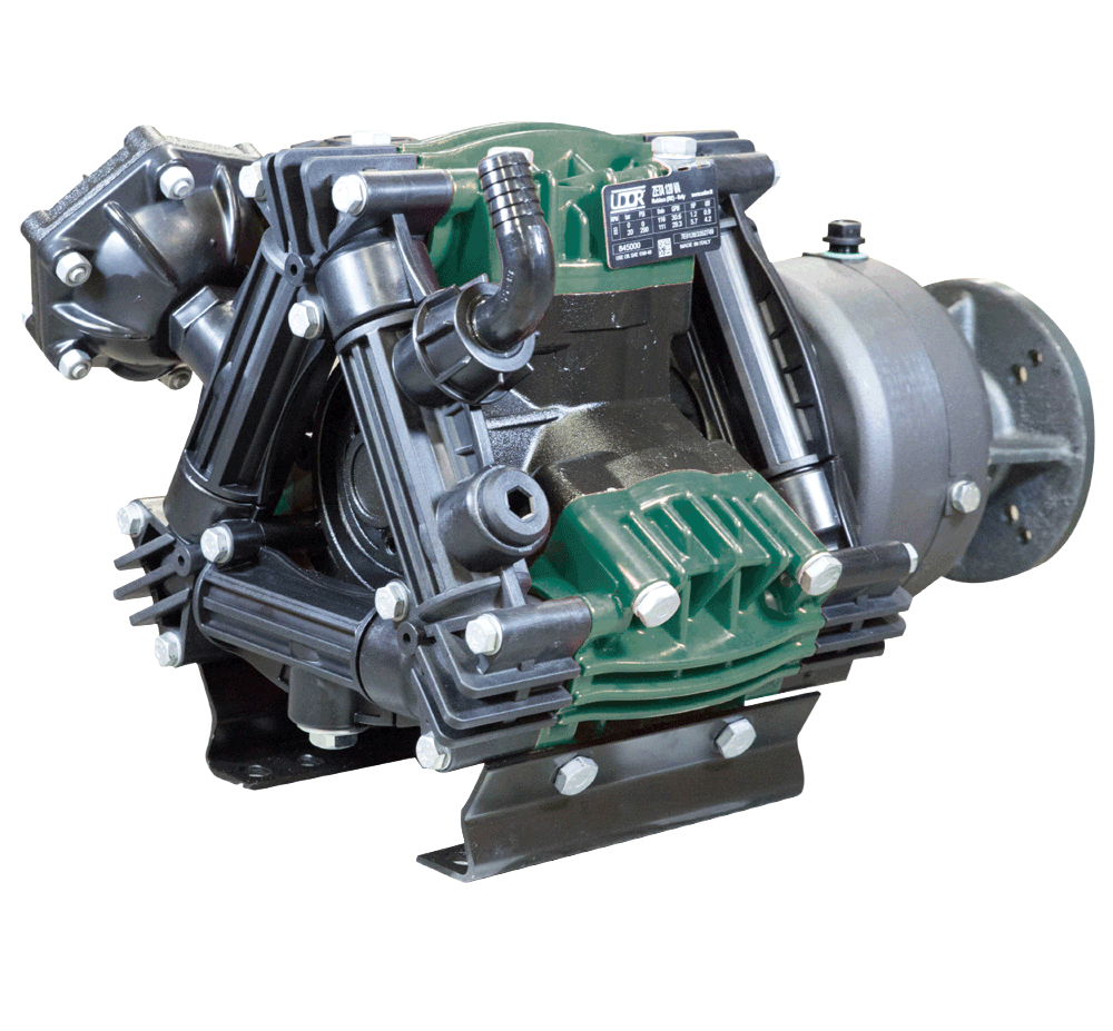 Udor ZETA-120/GR Diaphragm Pump with Gear Reduction – 31 GPM, 300 PSI, 1" Shaft
